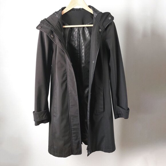 Black Scuba Spring/Fall Zipper Coat with Hood, Small - Picture 6 of 12